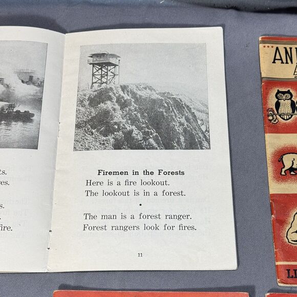 1940s Little Wonder Books Lot Of 6 Firemen Bakery Animal Families Vintage Kids - Picture 7 of 14